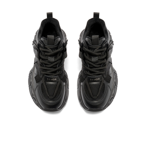 森达老爹鞋女款2024冬季新款户外运动风显高厚底休闲鞋XJH01DM4