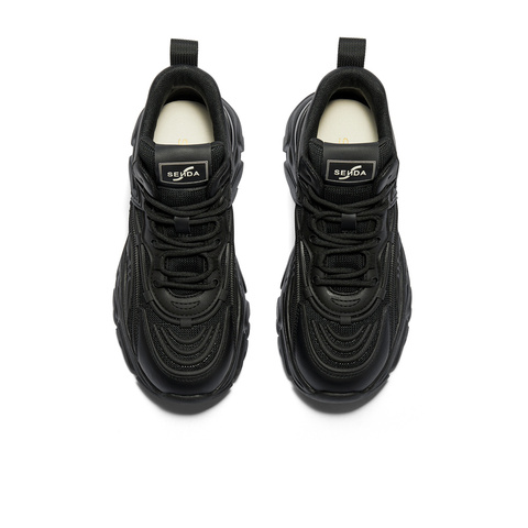 森达老爹鞋女款冬季新商场同款运动厚底拼接休闲短靴XJU01DD4