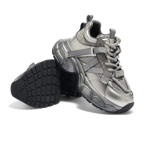 森达老爹鞋女款冬户外运动风显高厚底休闲鞋XJH01DM4