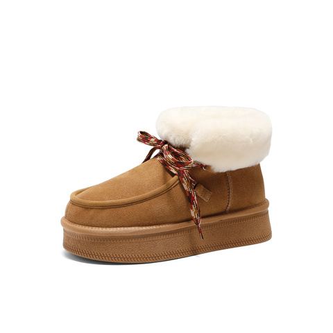 森达雪地靴女款冬商场同款户外保暖毛绒短靴ZTE71DD4