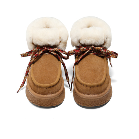 森达雪地靴女款冬商场同款户外保暖毛绒短靴ZTE71DD4