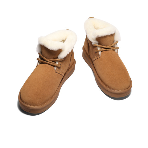 森达雪地靴男年冬新舒适绒毛保暖平跟户外休闲短靴ZXD10DD4