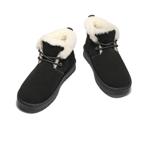 森达雪地靴男年冬新舒适绒毛保暖平跟户外休闲短靴ZXD10DD4