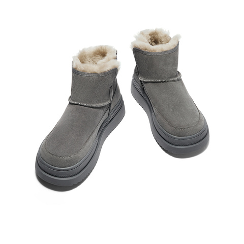 森达雪地靴男款2024冬季新商场同款舒适保暖厚底休闲短靴1TK01DD4