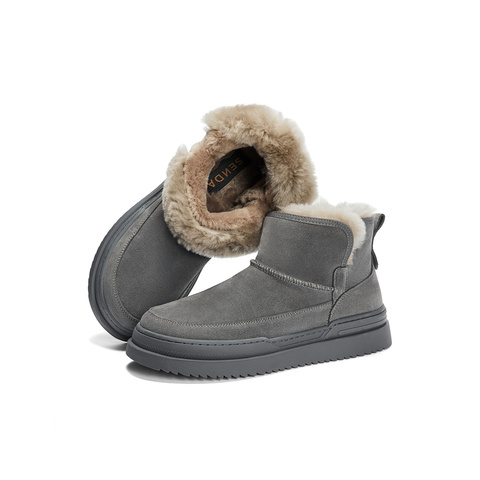 森达雪地靴男款2024冬季新商场同款舒适保暖厚底休闲短靴1TK01DD4