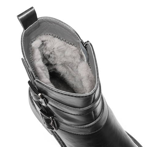 森达骑士靴女款冬新商场同款皮带扣户外休闲短靴XLQ01DZ4