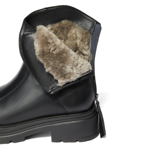 森达弹力靴女子年冬商场同款显瘦厚底休闲短靴XFG01DD4