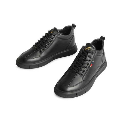 森达高帮板鞋男冬商场同款厚底休闲鞋1TR01DD4