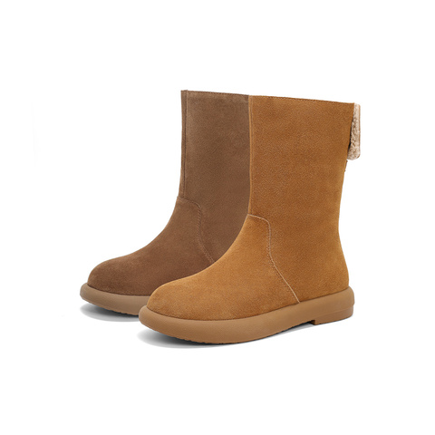 森达雪地靴女款冬舒适绒毛保暖厚底休闲中靴ZTE72DS4