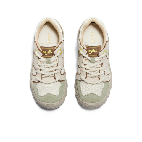 森达阿甘鞋女款2025春季新款拼接厚底户外运动休闲鞋ZCC44AM5