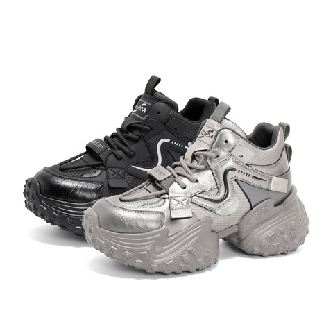 森达老爹鞋女款2025春新商场同款厚底显高户外休闲鞋XKN01AM5