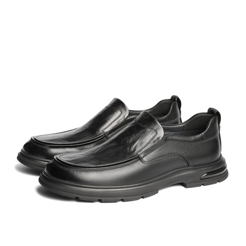 森达休闲皮鞋男2025春季新款商场同款简约休闲平底皮鞋1VG02AM5