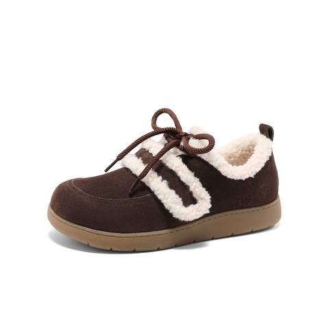 森达毛毛鞋女款2025春季新款奶盖可可保暖舒适休闲鞋4UR27AM5