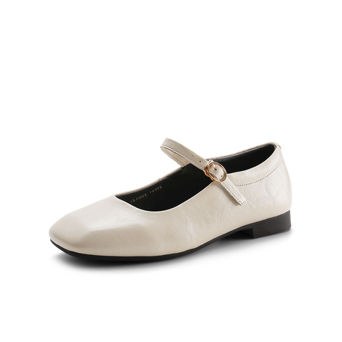 森达玛丽珍鞋女款2025春季新款方头平底气质浅口单鞋ZTF41AQ5