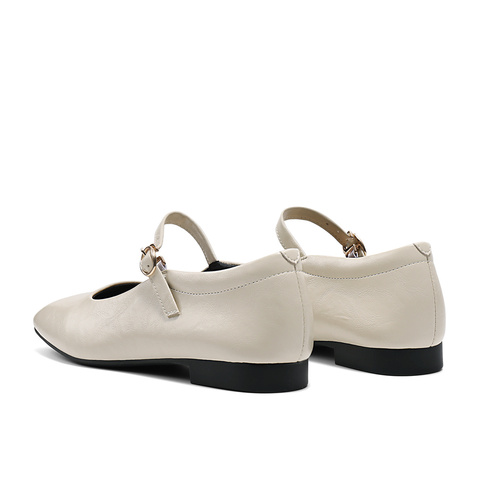 森达玛丽珍鞋女款2025春季新款方头平底气质浅口单鞋ZTF41AQ5