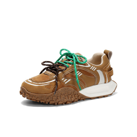 森达可可拿铁女款2025春季新款运动风户外休闲阿甘鞋ZTF45AM5