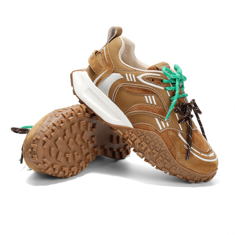 森达可可拿铁女款2025春季新款运动风户外休闲阿甘鞋ZTF45AM5