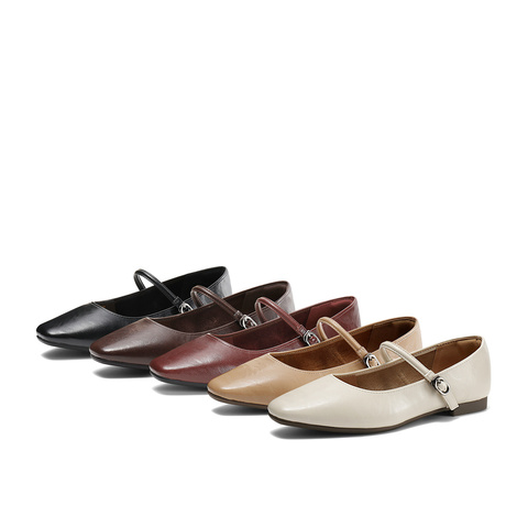 森达玛丽珍女款2025春季新款气质芭蕾平底浅口单鞋ZTF33AQ5