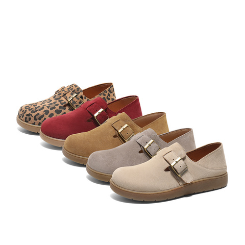 森达勃肯鞋女款2025春季新款简约舒适麻薯可可休闲鞋4UR20AM5