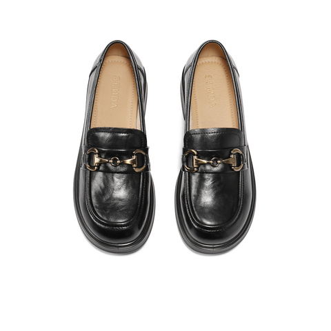 森达乐福鞋女款2025春新商场同款马衔扣学院风单鞋XLV01AA5