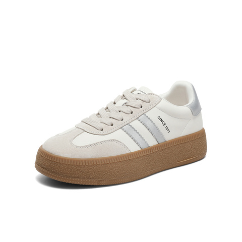 森达板鞋女2025春新商场同款德训户外厚底休闲鞋SUY01AM5