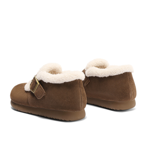 森达雪地靴女款2025春新商场同款毛绒勃肯休闲短靴XNH01AD5