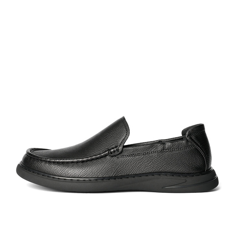 森达休闲皮鞋男2025春季新款商场同款软面一脚蹬皮鞋1VR01AM5