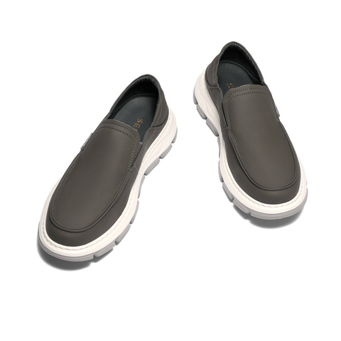 森达休闲皮鞋男2025春新商场同款舒适一脚蹬厚底休闲鞋1VT01AM5