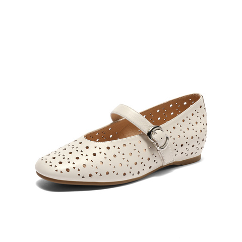 森达玛丽珍鞋女款2025夏新商场同款镂空透气平底单鞋XMB01BQ5