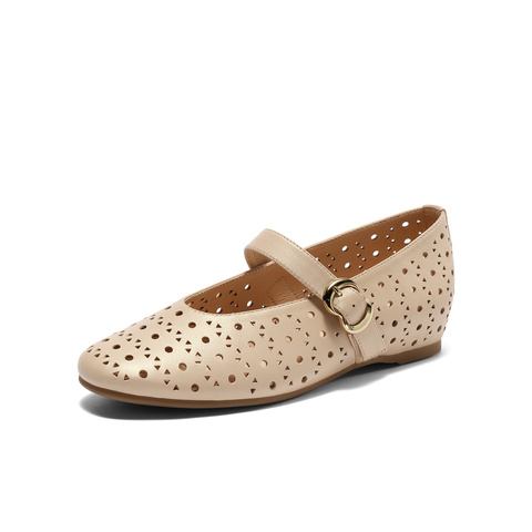 森达玛丽珍鞋女款2025夏新商场同款镂空透气平底单鞋XMB01BQ5