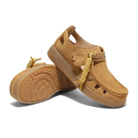 森达芝士可可女款2025春新舒适镂空休闲袋鼠鞋4SR21AM5