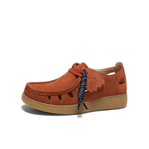 森达芝士可可女款2025春新舒适镂空休闲袋鼠鞋4SR21AM5