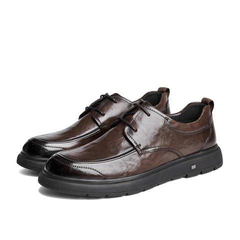 森达正装皮鞋男款2024春新款通勤舒适平底商务皮鞋ZYC11AM5