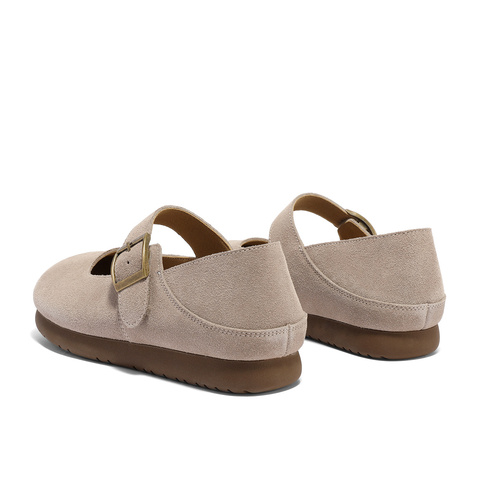 森达勃肯鞋女款2025春季新款一脚蹬舒适平底休闲鞋ZTF70AQ5