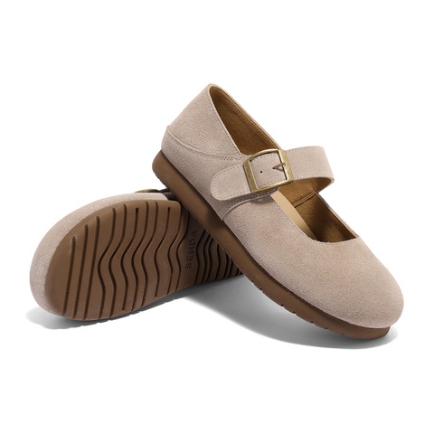 森达勃肯鞋女款2025春季新款一脚蹬舒适平底休闲鞋ZTF70AQ5