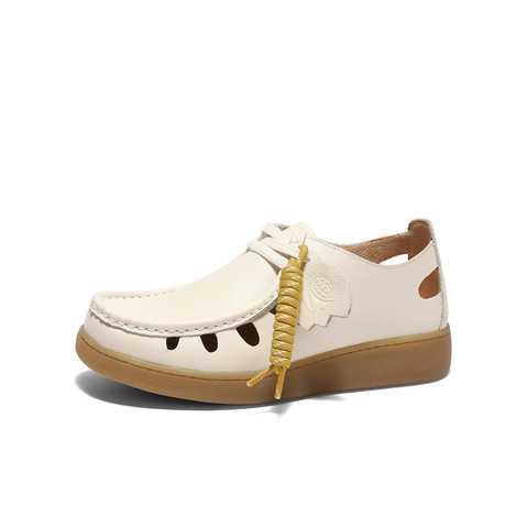 森达芝士可可女款2025春季新款舒适镂空休闲袋鼠鞋4SR21AM5