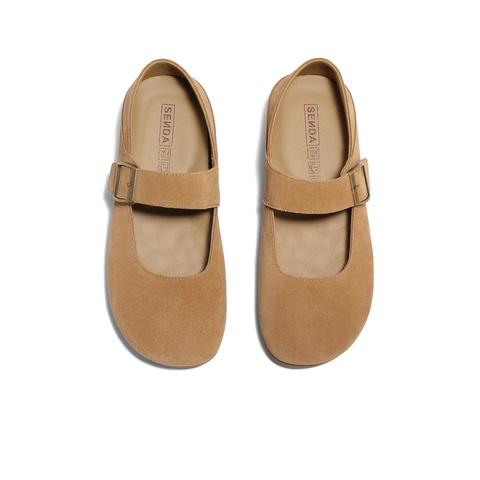 森达勃肯鞋女款2025春季新款一脚蹬舒适平底休闲鞋ZTF70AQ5