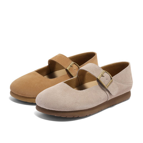 森达勃肯鞋女款2025春季新款一脚蹬舒适平底休闲鞋ZTF70AQ5