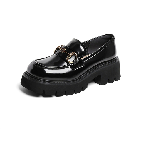 森达乐福鞋女2025春新学院风马衔扣厚底通勤单鞋ZTA18AA5