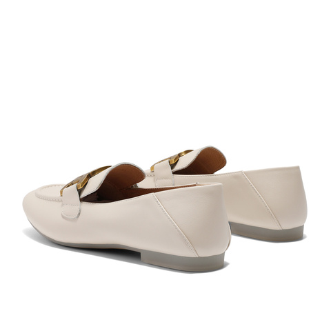 森达乐福鞋女款2025春季新款通勤马衔扣舒适平底单鞋WP002AA5