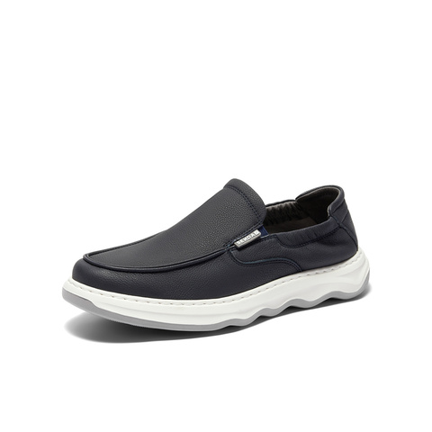 森达休闲皮鞋男款2025春新商场同款一脚蹬舒适乐福鞋1RP01AM5