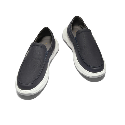 森达休闲皮鞋男款2025春新商场同款一脚蹬舒适乐福鞋1RP01AM5