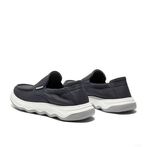 森达休闲皮鞋男款2025春新商场同款一脚蹬舒适乐福鞋1RP01AM5