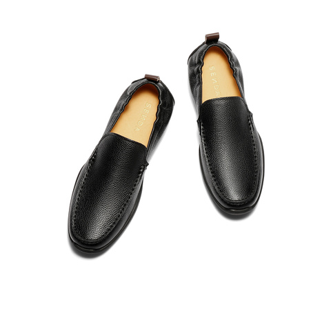 森达休闲皮鞋男2025夏季新款舒适软面平底休闲单鞋JDZ39BM5