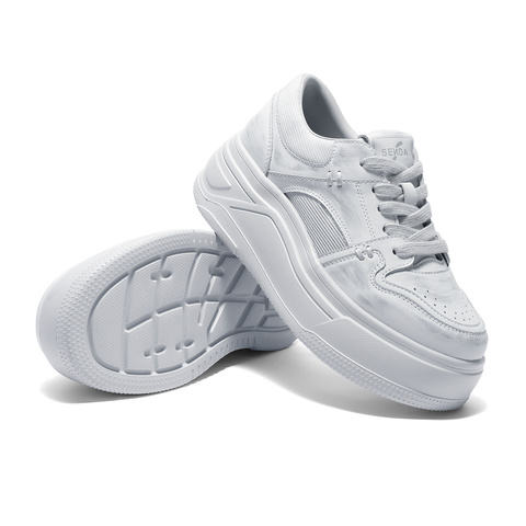 森达小白鞋女款2025夏季新款商场同款厚底显高休闲鞋XPE01BM5