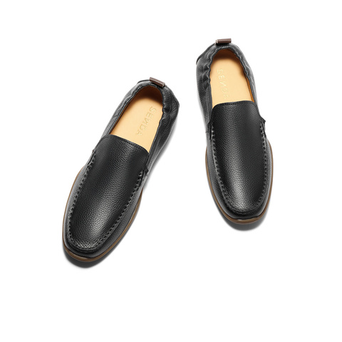 森达休闲皮鞋男2025夏季新款舒适软面平底休闲单鞋JDZ39BM5