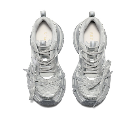 森达老爹鞋女款2025夏新商场同款运动网面休闲鞋XPS01BM5