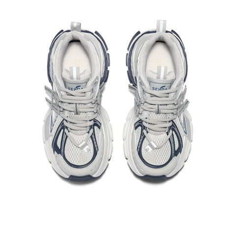 森达老爹鞋女款2025夏新商场同款运动厚底网面休闲鞋XPV01BM5