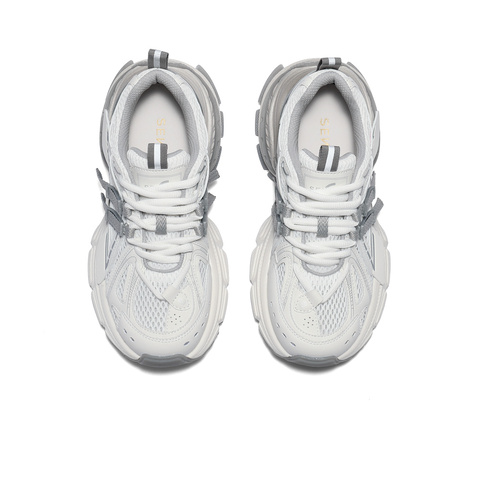 森达老爹鞋女款2025夏新商场同款运动厚底网面休闲鞋XPV01BM5