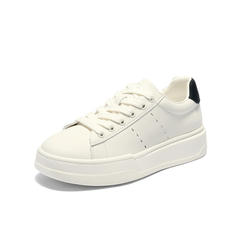 森达小白鞋女款2025夏季新款厚底显高户外休闲板鞋WP012BM5